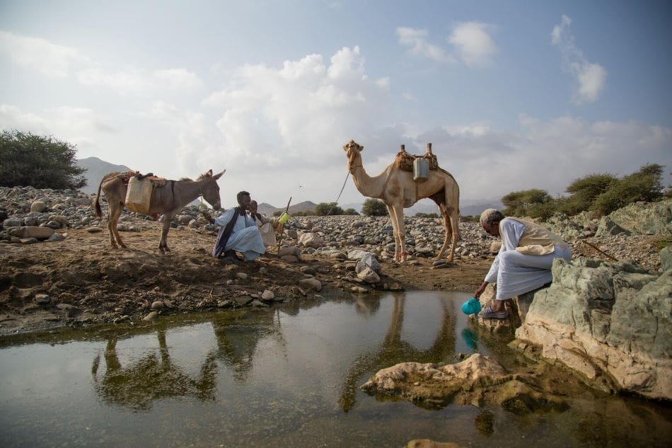 1 in 4 people lack access to safe drinking water: UN Image: Men prepare to collect water from an unsafe water source in the small village of Gelhanty in Agig locality, Red Sea state