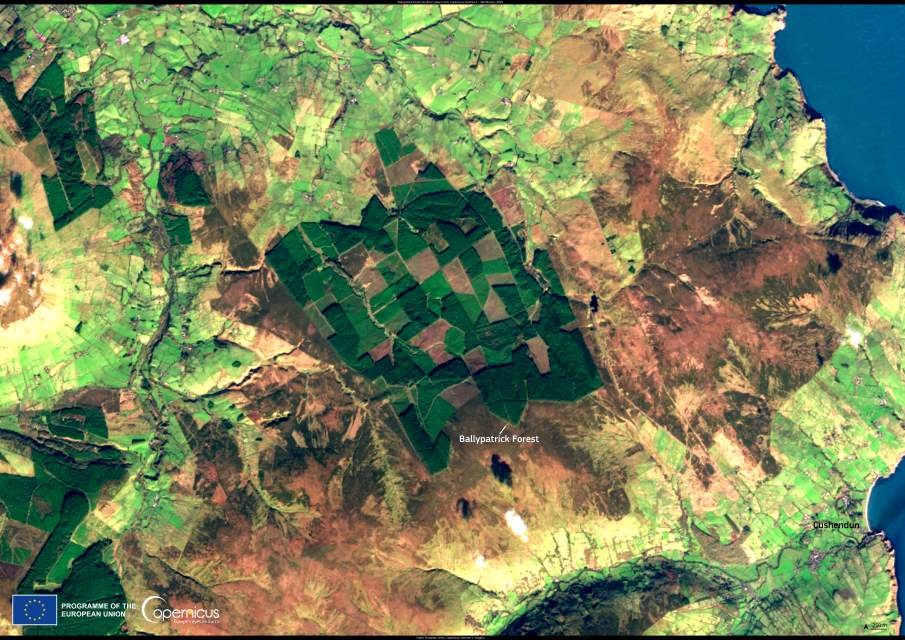 Satellite Image: County Antrim, Northern Ireland, United Kingdom