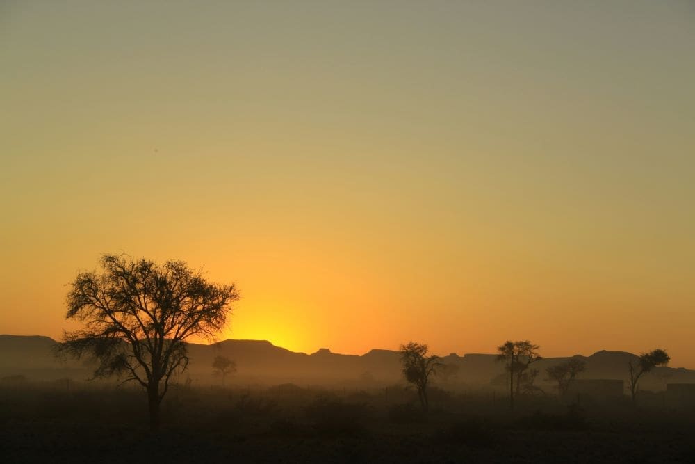 Image: Sunset over Etosha National Park, Namibia