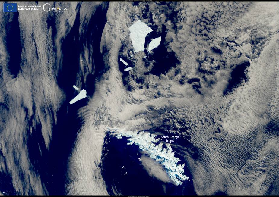 Satellite Image: Iceberg A23a; South Georgia Island