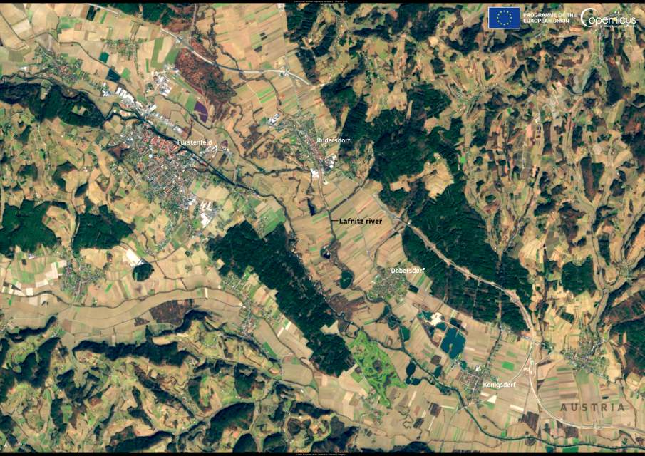 Image of the day: Meanders of the Lafnitz River, Austria Satellite Image: Lafnitz River, Austria