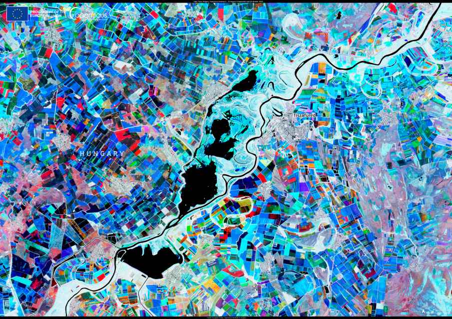 Satellite Image: Lake Tisza, Hungary