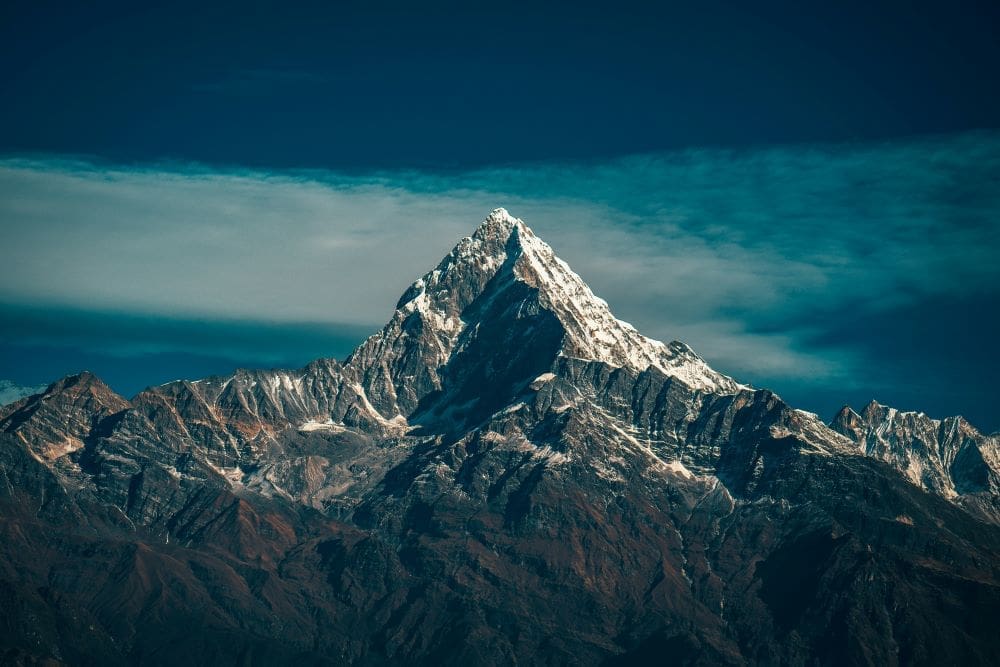 Monsoon shifts intensify glacier melt across High Mountain Asia Image: Sunset above Machapuchare Mardi Himal track in the Himalaya mountains