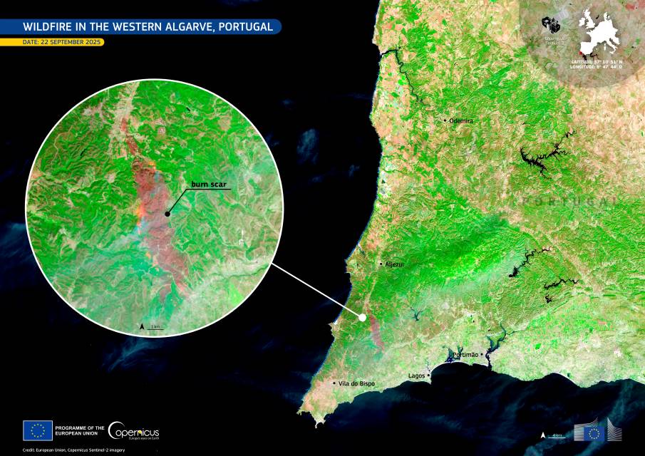 Satellite Image: Algarve wildfire, Portugal