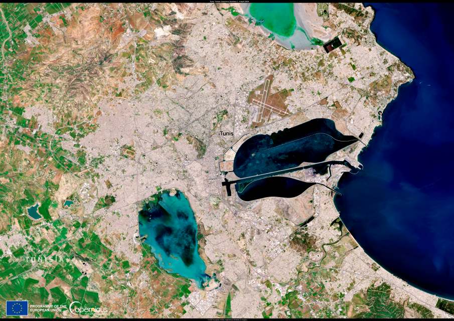 Image of the day: Wetland–city harmony in Tunis Satellite Image: Tunis, Tunisia