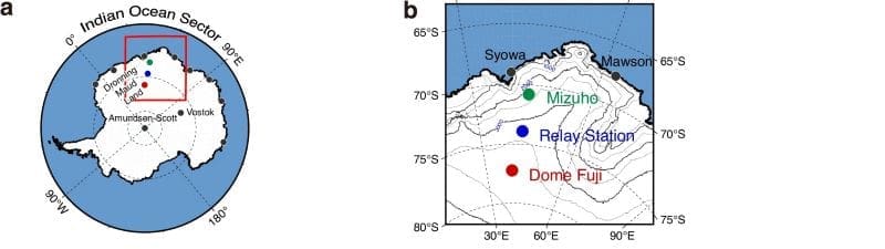 Image: Surface air temperature (SAT) changes in the Indian Ocean sector in East Antarctica