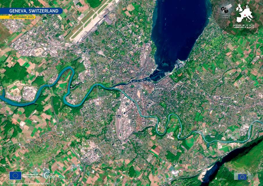 Image of the day: Geneva from above Satellite Image: Geneva, Switzerland
