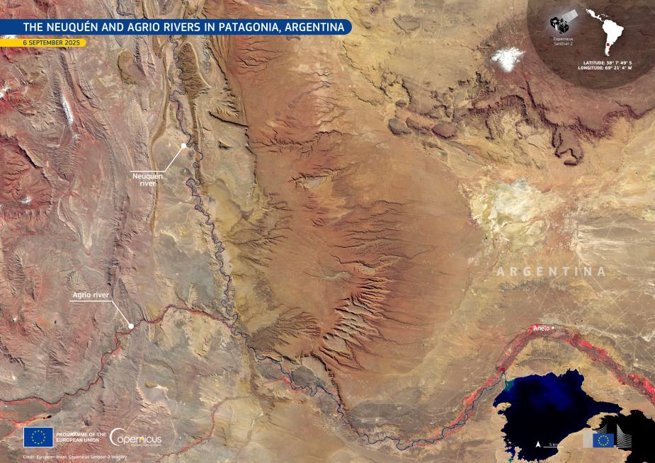 Image of the day: Rivers of life in Patagonia’s dry lands Satellite Image: Patagonia, Argentina (s. rivers)