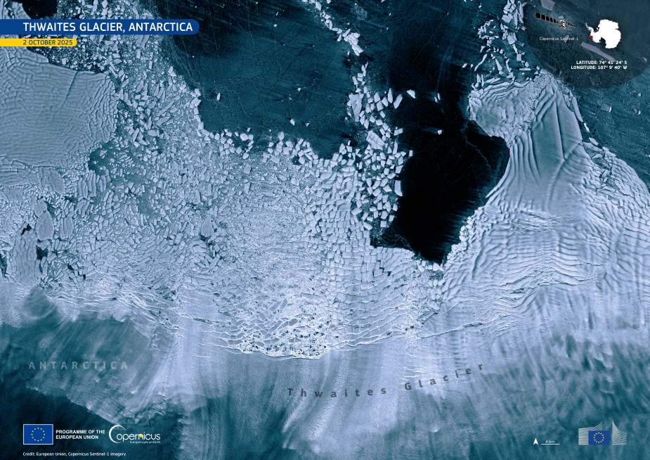 Image of the day: Thwaites Glacier retreat in Antarctica Satellite Image: The Thwaites Glacier, Antarctica