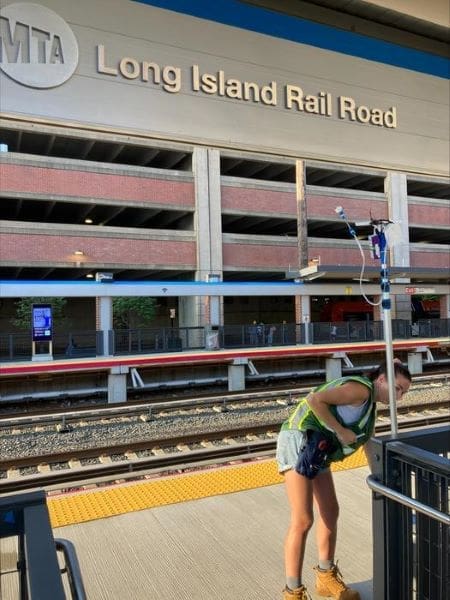 Image: collecting samples at the train station