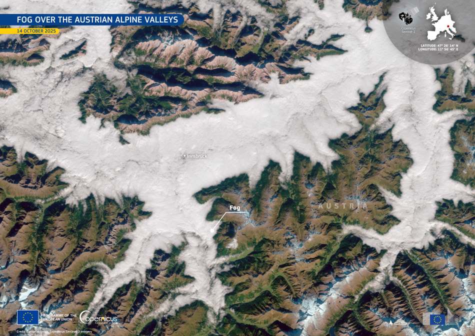 Satellite Image: Austrian alpine valleys