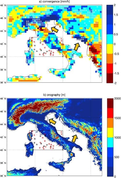 Climate Science Digest: October 29, 2025 Image: Graphics - Focus on areas prone to stationary cyclones over central Italy