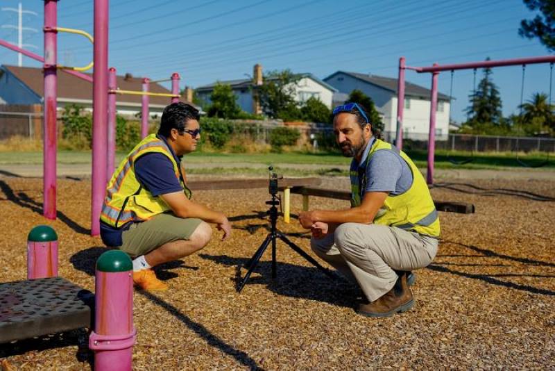 Image: Heatmapping researchers at school playground