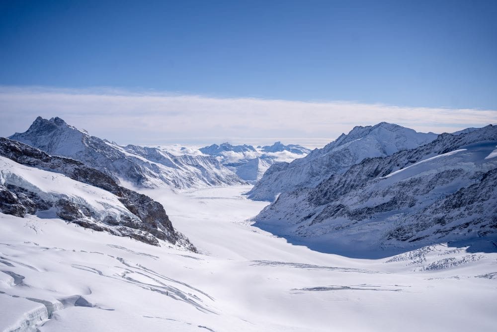 FIS–WMO glaciers dialogue: Understanding and acting on glacier retreat Image: Swiss Alps Jungfrau-Aletsch