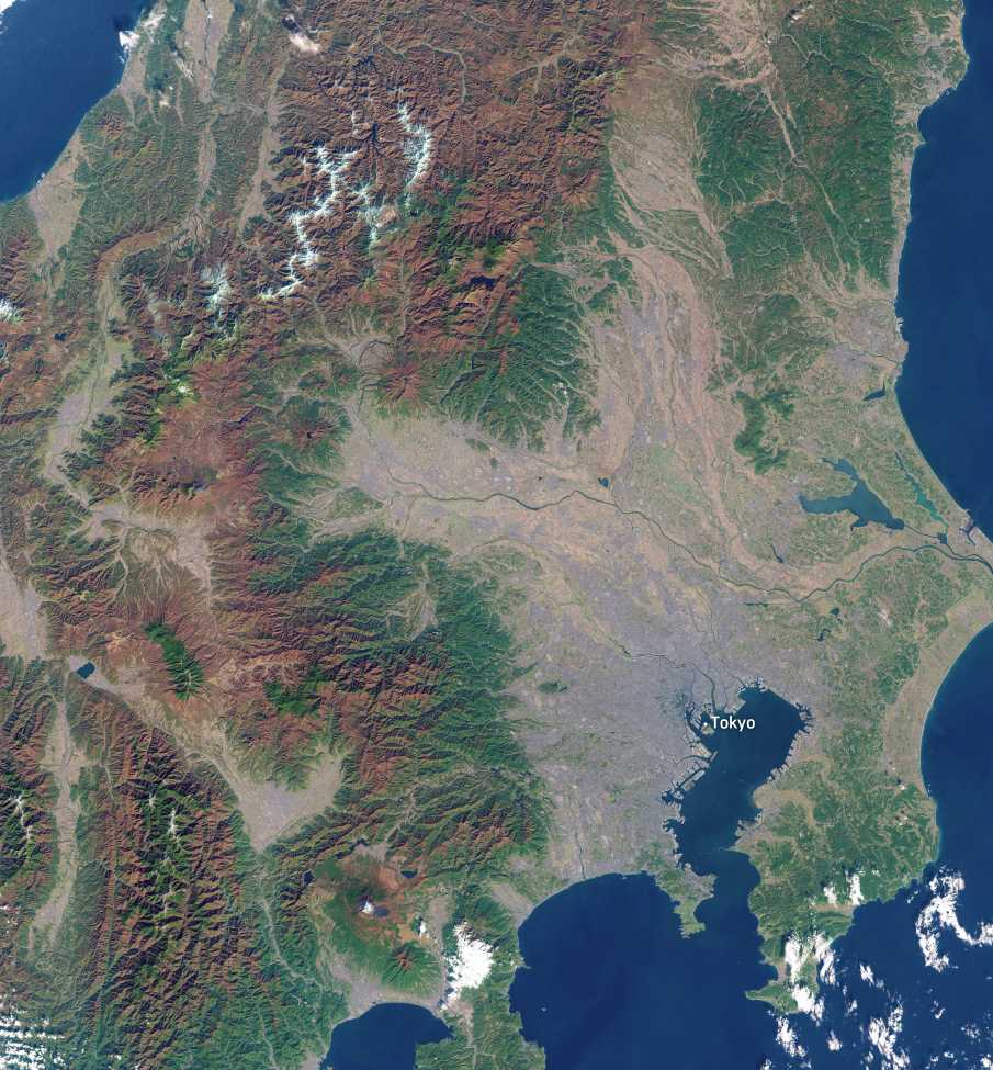 Satellite Image: Honshu Island, Japan