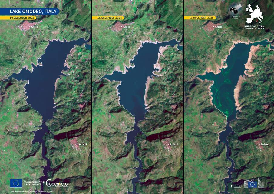 Satellite Image: Lake Omodeo, Italy