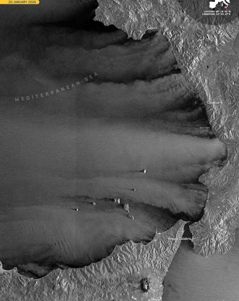 Satellite Image: Tyrrhenian Sea, Italy (s. Storm Harry)