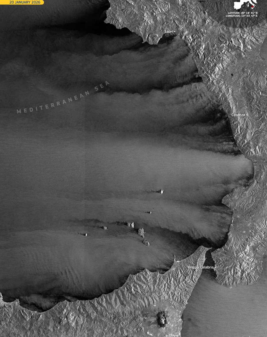 Satellite Image: Tyrrhenian Sea, Italy