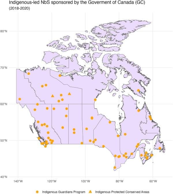 Image: Government of Canada (GC) funded initiatives for Indigenous-led Nature-based Solutions 