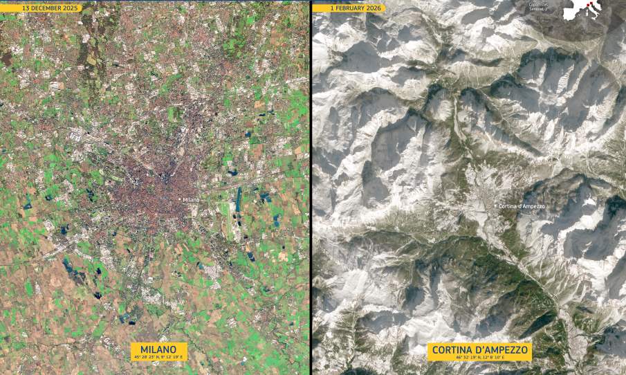 Satellite Image: Milano and Cortina d’Ampezzo, Italy