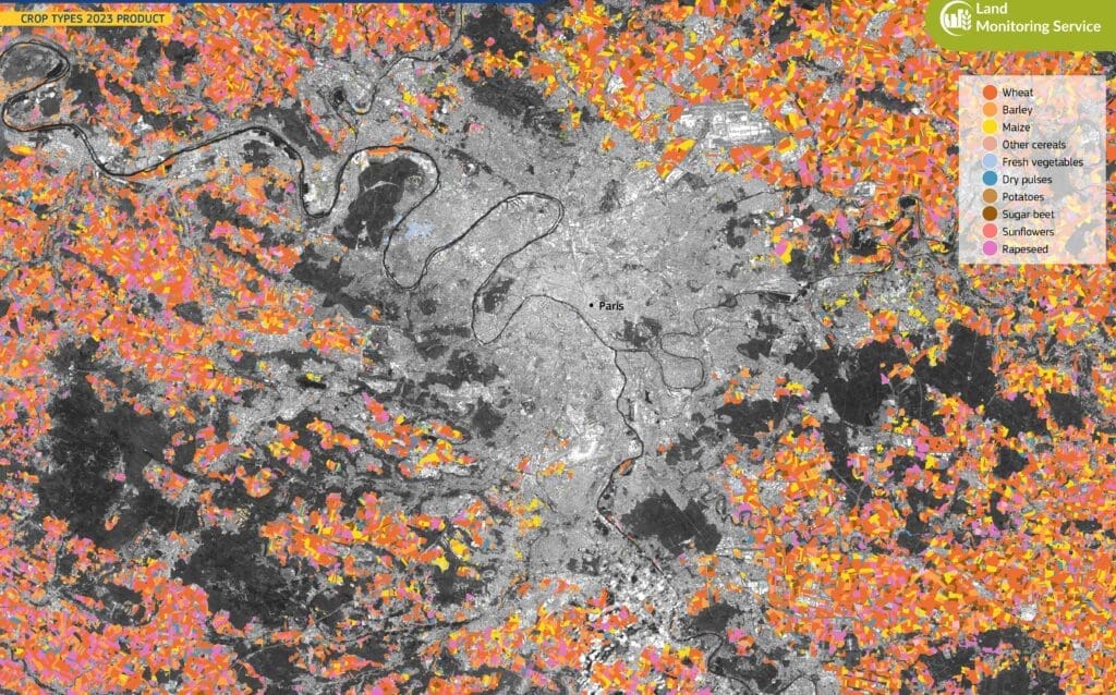 Satellite Image: Île-de-France, France (s. farmland)