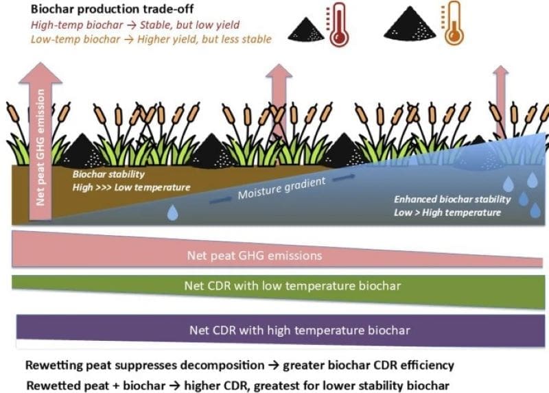 Image: Graphical Abstract - Harnessing peatland rewetting for effective biochar-based carbon dioxide removal (s. science, climate)