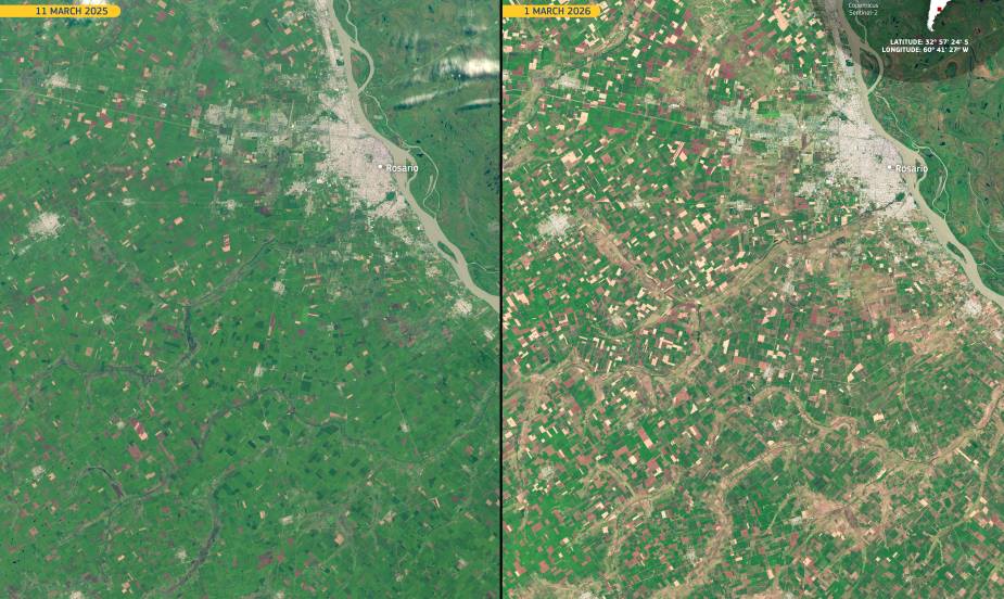 Satellite Images: Rosario, Argentina (s. drought)