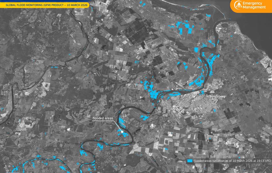 Satellite Image: Bundaberg, Australia (s. floods, March 2026)