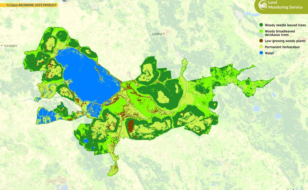 Image: Lubāna Wetland Complex, Latvia (data visualisation - CLMS)