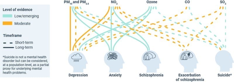 Image: Links between air pollution and mental health disorders 