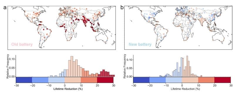 Climate Science Digest: March 3, 2026 Image: electric vehicles with batteries made between 2010 and 2018, would see their lifetimes decline by up to 30% (s. climate change v)