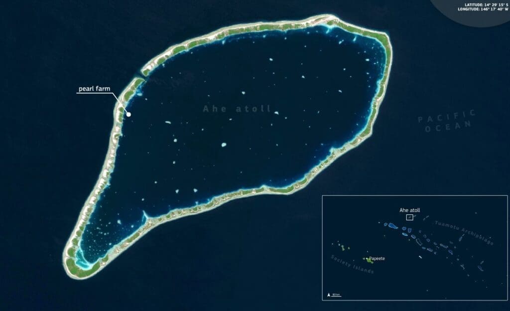 Satellite Imagery: Ahe Atoll, French Polynesia (16 August 2025)