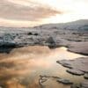 Image: Scenic View of a Snow Covered Landscape (s. pond, Arctic, clouds)