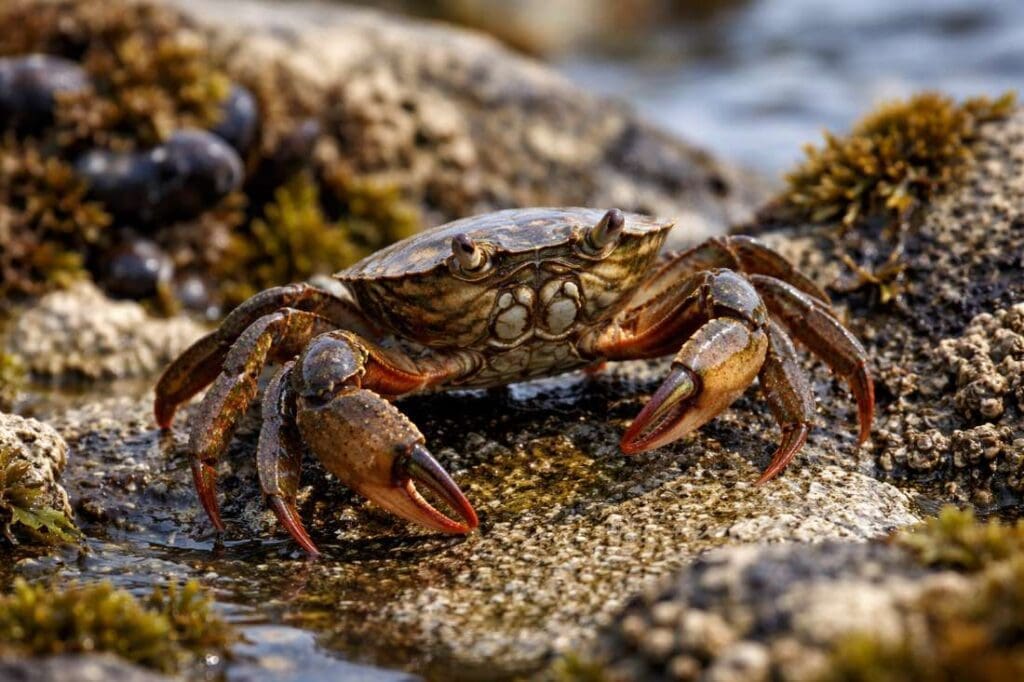 Parasites thrive far from the equator, defying biodiversity rule Image: Shore crab in an intertidal habitat, part of the parasite life cycle examined in the study
