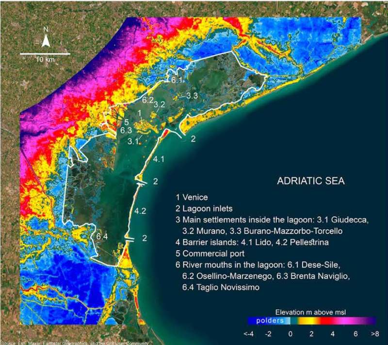 Image: cropped image of Fig. 1 - 'Long-term adaptation pathways for Venice and its lagoon under sea-level rise'