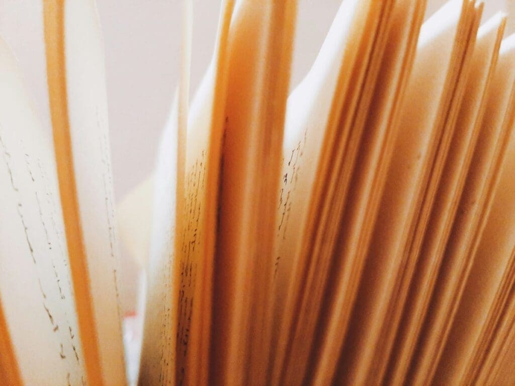 Image: Detailed close-up of vintage book pages