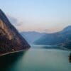 Image: body of water surrounded by mountains