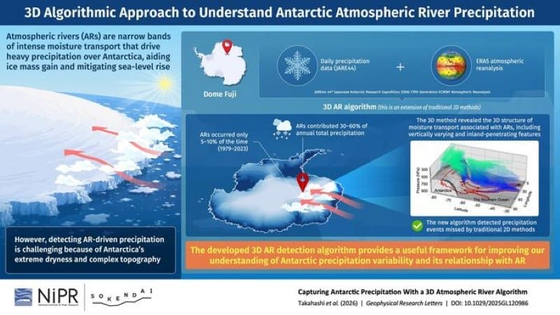 Image: 3D Algorithmic Approach to Understand Antarctic Snowfall Atmospheric Rivers Precipitation 