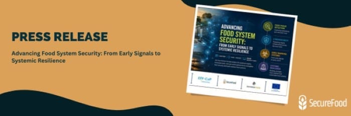 Strengthening food system security and resilience in Europe Image: press release banner SecureFood webinar (s. foodsystem security)