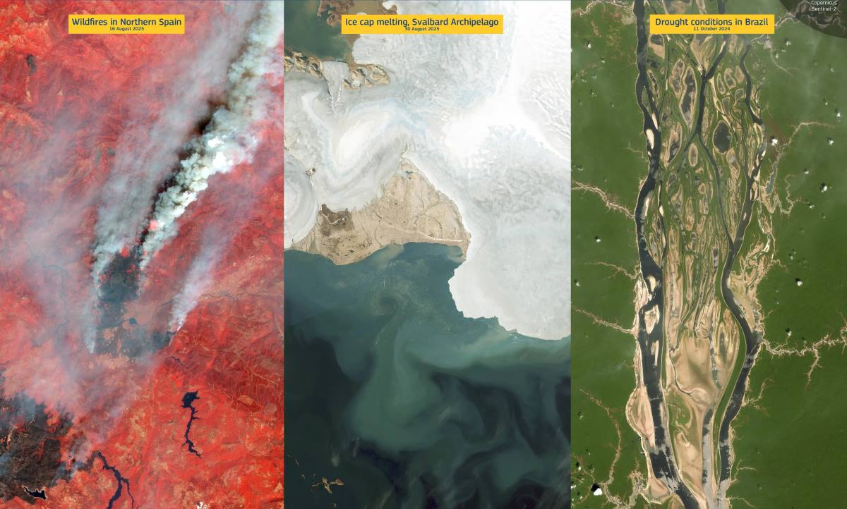 Satellite Images: Brazil, Spain and Svalbard Archipelago (s. a changing planet through the lens of satellites)